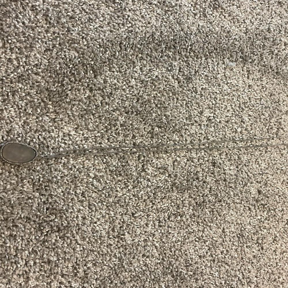 Long grey and silver rhinestone necklace